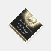 Gouden 60e verjaardagsfeestje 70's Disco Ball Servet (Hoek)