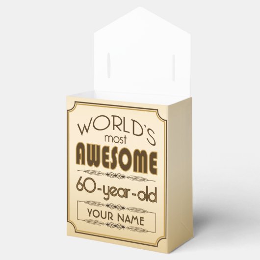 Gouden 60ste verjaardag viering wereld Best Fabulo Bedankdoosjes (Geopend)