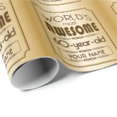Gouden 60ste verjaardag viering wereld Best Fabulo Cadeaupapier (Rol Hoek)