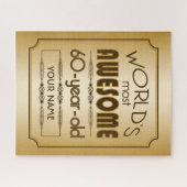 Gouden 60ste verjaardag viering wereld Best Fabulo Legpuzzel (Horizontaal)