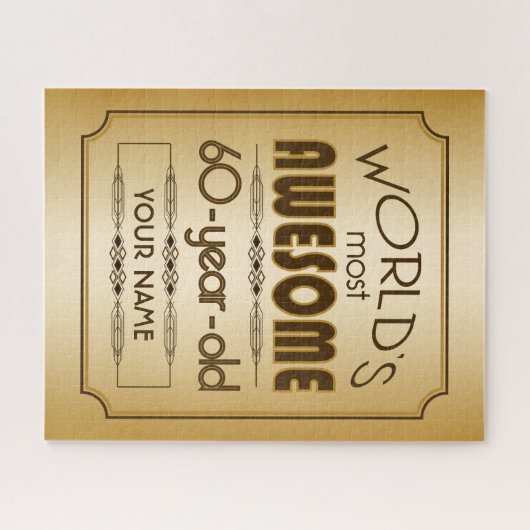 Gouden 60ste verjaardag viering wereld Best Fabulo Legpuzzel (Horizontaal)