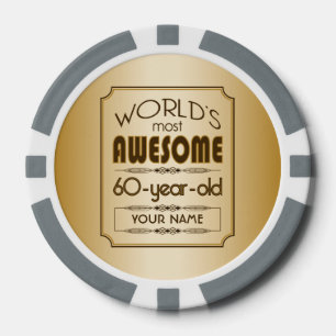 Gouden 60ste verjaardag viering wereld Best Fabulo Pokerchips