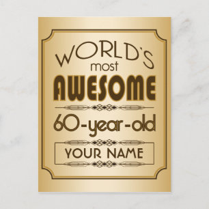 Gouden 60ste verjaardag viering wereld Best Fabulo Uitnodiging Briefkaart