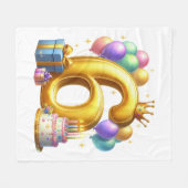 Gouden 6de verjaardag fleece deken (Voorkant (Horizontaal))