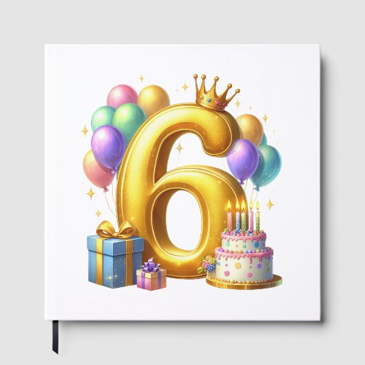 Gouden 6de verjaardag gastenboek (Voorkant)