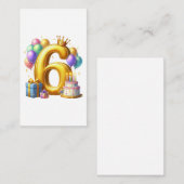 Gouden 6de verjaardag informatiekaartje (Voorkant / Achterkant)