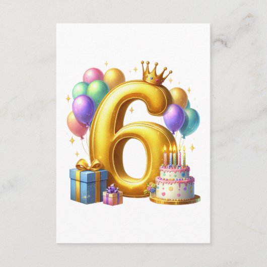 Gouden 6de verjaardag informatiekaartje (Voorkant)