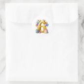 Gouden 6de verjaardag ronde sticker (Tas)