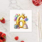 Gouden 6de verjaardag servet (Insitu)
