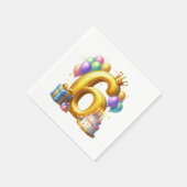 Gouden 6de verjaardag servet (Hoek)
