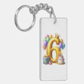 Gouden 6de verjaardag sleutelhanger (Voorkant Links)