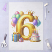 Gouden 6de verjaardag tissuepapier (Craft)
