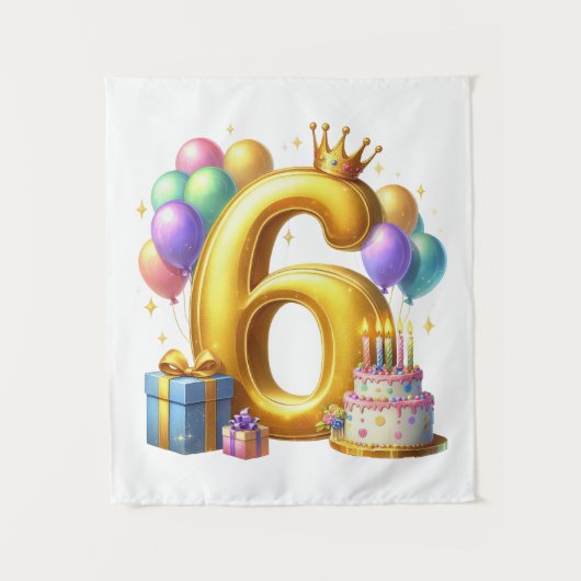 Gouden 6de verjaardag wandkleed (Voorkant)