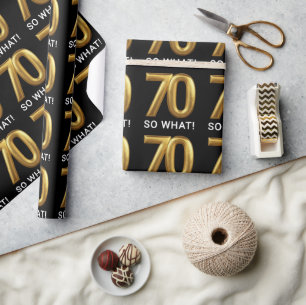 Gouden 70 Dus Wat Leuk Verjaardagsfeestje Cadeaupapier