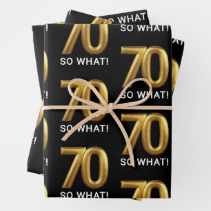 Gouden 70 Dus Wat Leuk Verjaardagsfeestje Inpakpapier Vel