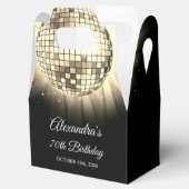 Gouden 70e verjaardagsfeestje 70's Disco Ball Bedankdoosjes (Geopend)
