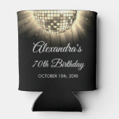 Gouden 70e verjaardagsfeestje 70's Disco Ball Blikjeskoeler (Achterkant)