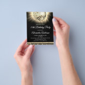 Gouden 70e verjaardagsfeestje 70's Disco Ball Flyer (Hand)