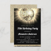 Gouden 70e verjaardagsfeestje 70's Disco Ball Kaart (Voorkant / Achterkant)