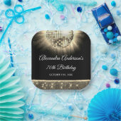 Gouden 70e verjaardagsfeestje 70's Disco Ball Papieren Bordje (Feest)