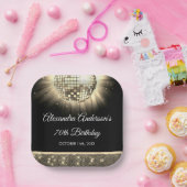 Gouden 70e verjaardagsfeestje 70's Disco Ball Papieren Bordje (Feest)