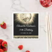 Gouden 70e verjaardagsfeestje 70's Disco Ball Servet (Insitu)