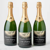 Gouden 70e verjaardagsfeestje 70's Disco Ball Sparkling Wijnetiket (Flessen)