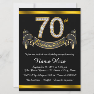 Gouden 70ste verjaardagsfeestje kaart
