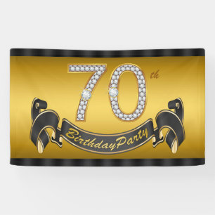 Gouden 70ste verjaardagsfeestje spandoek