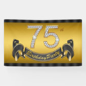 Gouden 75ste verjaardag spandoek (Horizontaal)