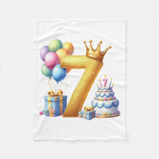 Gouden 7de verjaardag fleece deken (Voorkant)