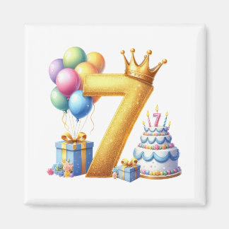 Gouden 7de verjaardag magneet