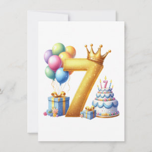 Gouden 7de verjaardag notitiekaartje