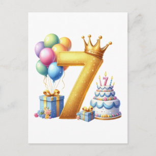 Gouden 7e verjaardag aankondigingskaart