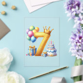 Gouden 7e verjaardag acryl uitnodigingen (Insitu (Huwelijk))