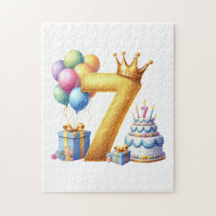 Gouden 7e verjaardag legpuzzel