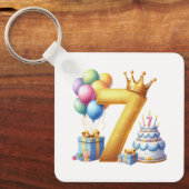 Gouden 7e verjaardag sleutelhanger (Voorkant)