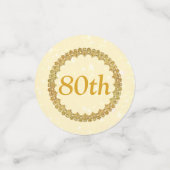 Gouden 80e verjaardag confetti (Kleine voorkant)