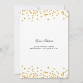 Gouden 80e verjaardagsfeest Save Date Confetti Kaart (Achterkant)