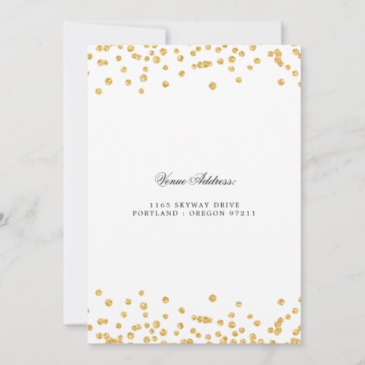 Gouden 80e verjaardagsfeest Save Date Confetti Kaart (Achterkant)
