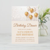 Gouden 81e verjaardag uitnodiging Verjaardag diner (Staand voorkant)