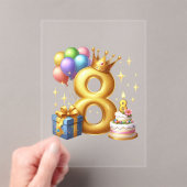 Gouden 8e verjaardag acryl uitnodigingen (Insitu (Draagbaar))