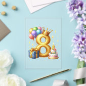 Gouden 8e verjaardag acryl uitnodigingen (Insitu (Huwelijk))