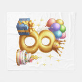 Gouden 8e verjaardag fleece deken (Voorkant (Horizontaal))
