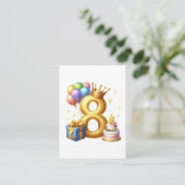 Gouden 8e verjaardag informatiekaartje (Staand voorkant)