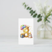 Gouden 8e verjaardag informatiekaartje (Staand voorkant)