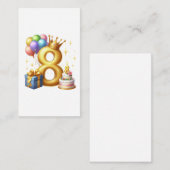 Gouden 8e verjaardag informatiekaartje (Voorkant / Achterkant)