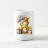Gouden 8e verjaardag koffiemok (Center)