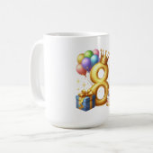 Gouden 8e verjaardag koffiemok (Voorkant links)