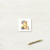Gouden 8e verjaardag post-it® notes (Op bureau)